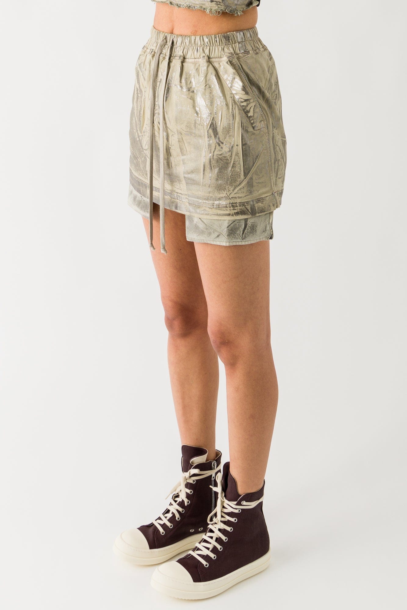 Rick Owens DRKSHDW Fog Mini Skirt in Gold