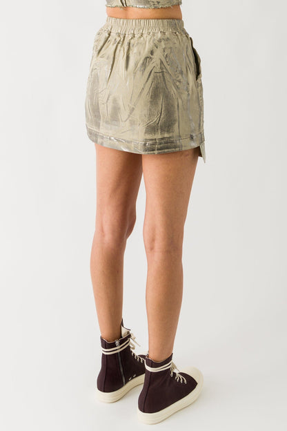 Rick Owens DRKSHDW Fog Mini Skirt in Gold back