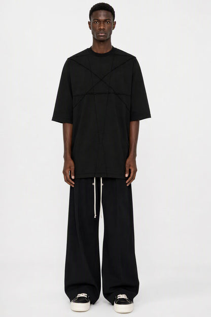 Rick Owens DRKSHDW Mens Jumbo SS T-Shirt in Black full look
