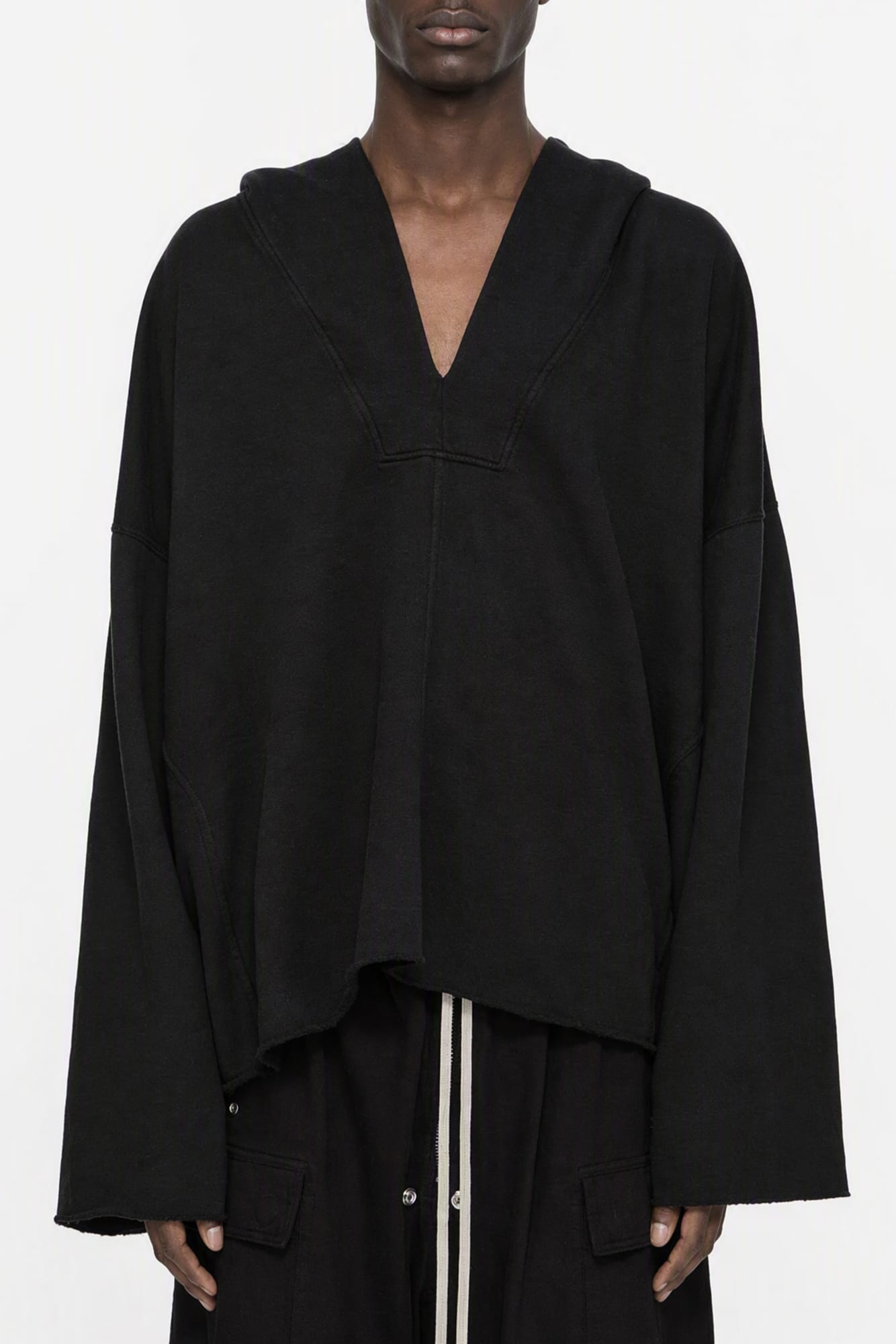 Rick Owens DRKSHDW Mens LS Kaftan Hip in Black