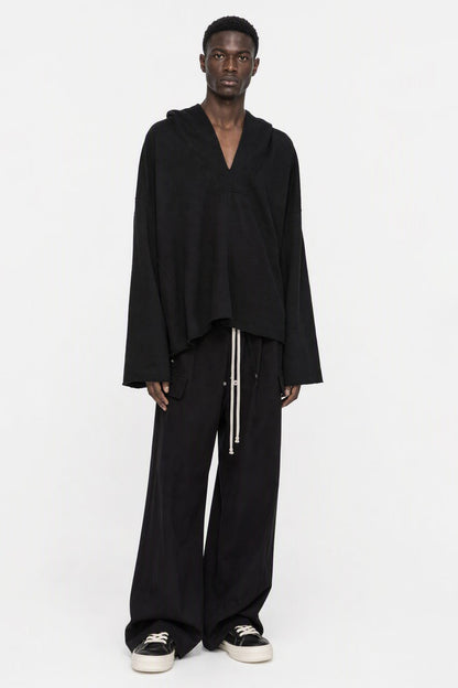 Rick Owens DRKSHDW Mens LS Kaftan Hip in Black full look