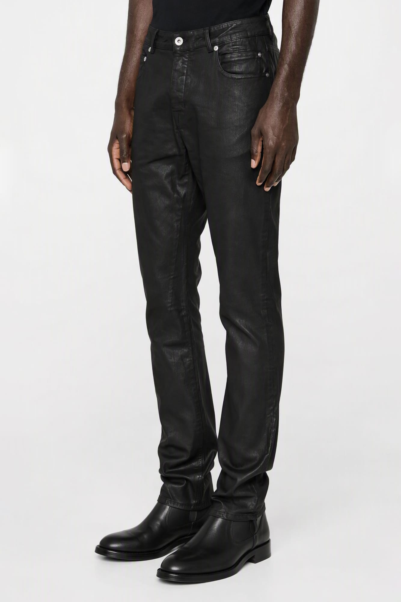 Rick Owens DRKSHDW Mens Detroit Cut Denim in Black Wax