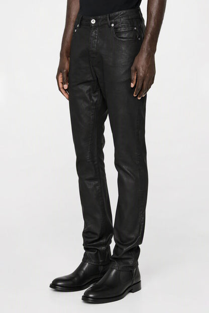Rick Owens DRKSHDW Mens Detroit Cut Denim in Black Wax side