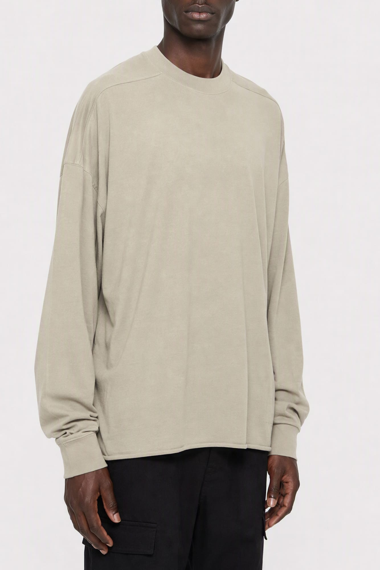 Rick Owens DRKSHDW Mens Tommy LS T-Shirt in Mineral side