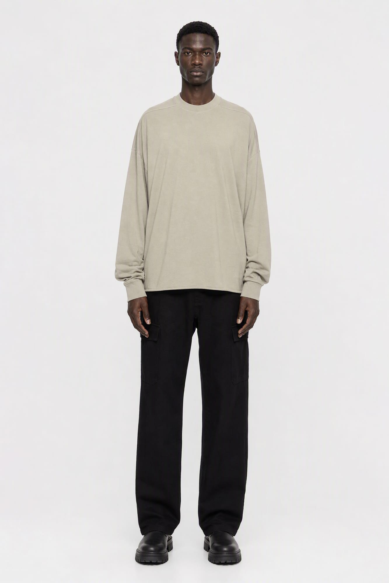 Rick Owens DRKSHDW Mens Tommy LS T-Shirt in Mineral