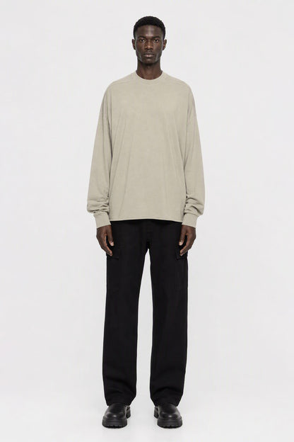 Rick Owens DRKSHDW Mens Tommy LS T-Shirt in Mineral full look
