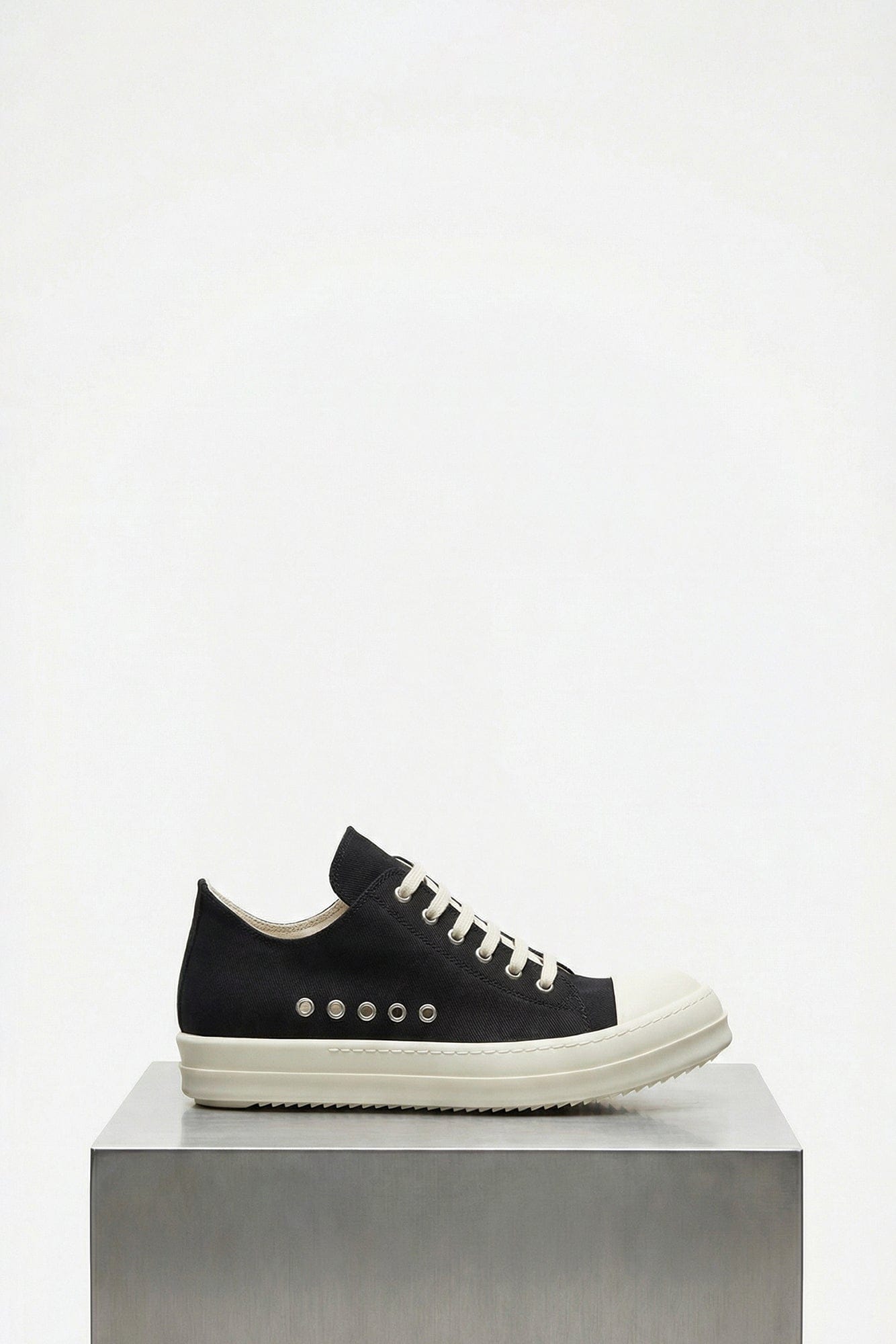 Rick Owens Extreme Low Sneakers in Black and Milk