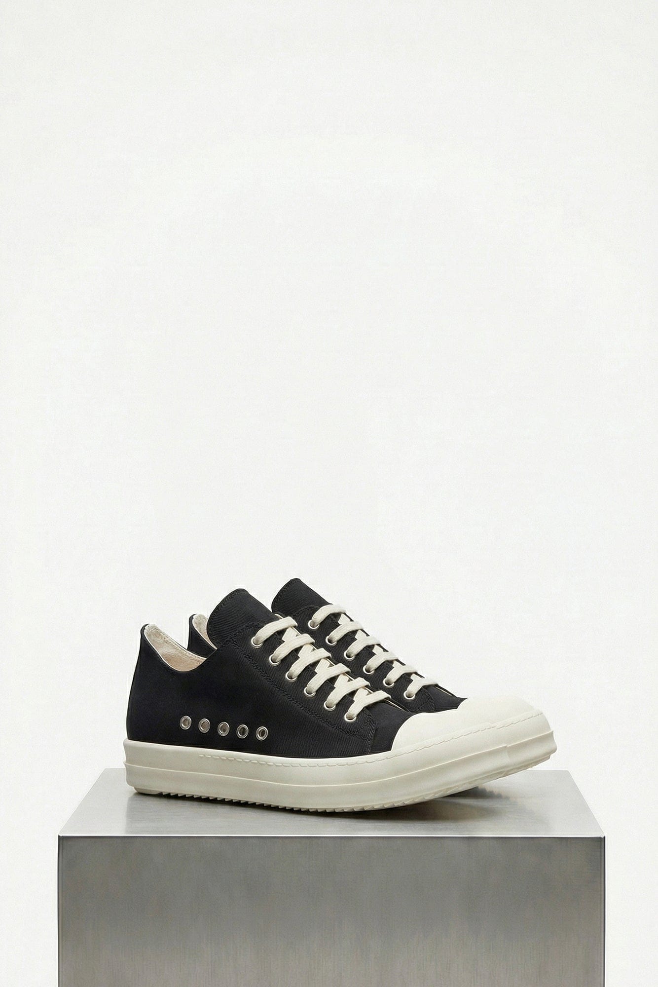 Rick Owens Extreme Low Sneakers in Black and Milk