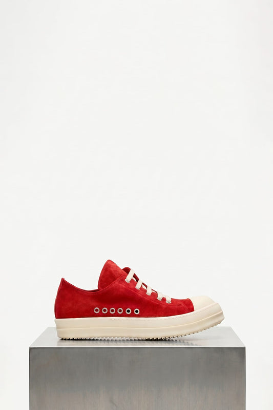 Rick Owens Extreme Low Sneaks in Carnelian