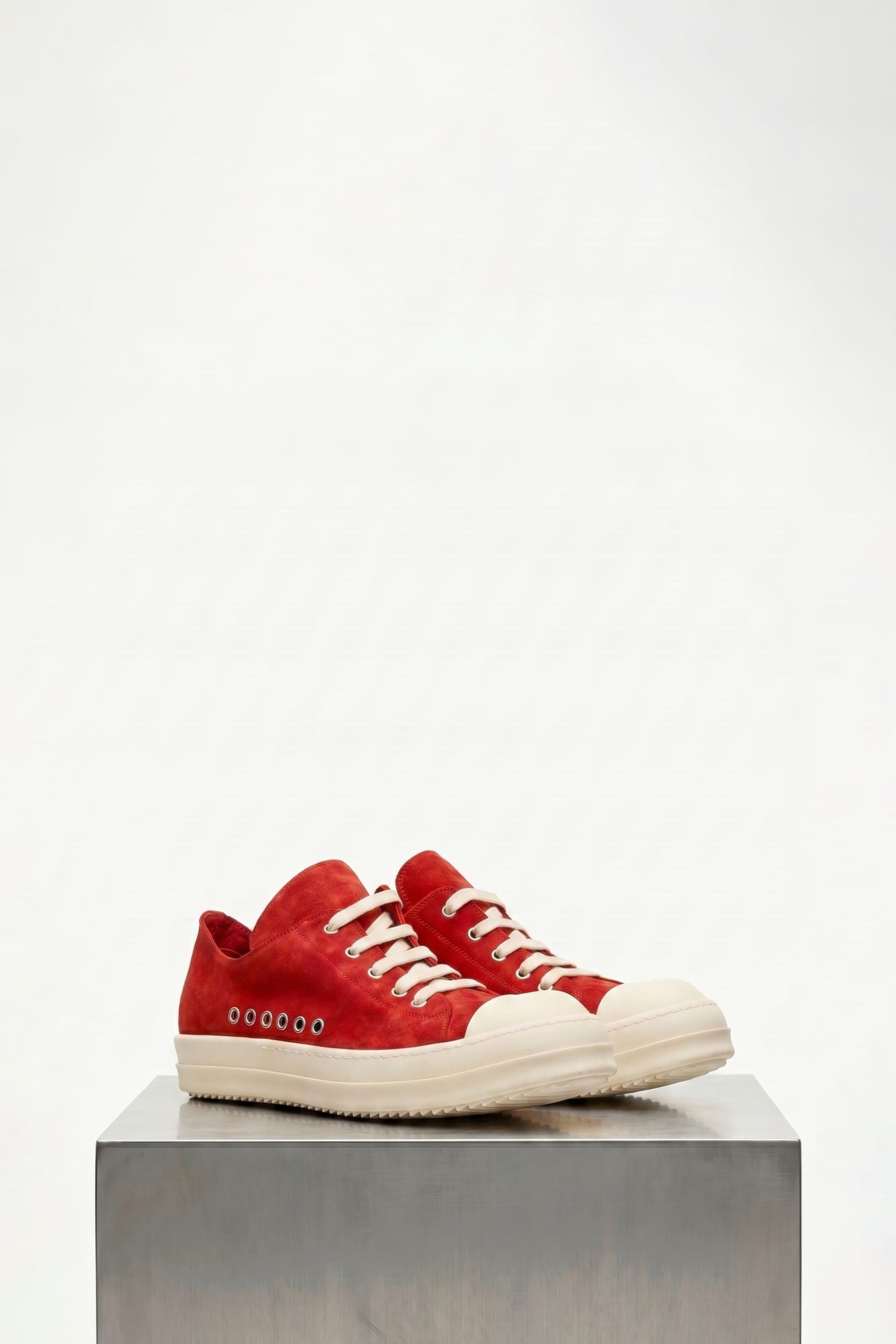 Rick Owens Extreme Low Sneaks in Carnelian
