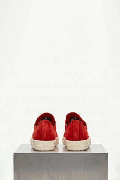 Rick Owens Extreme Low Sneaks in Carnelian back