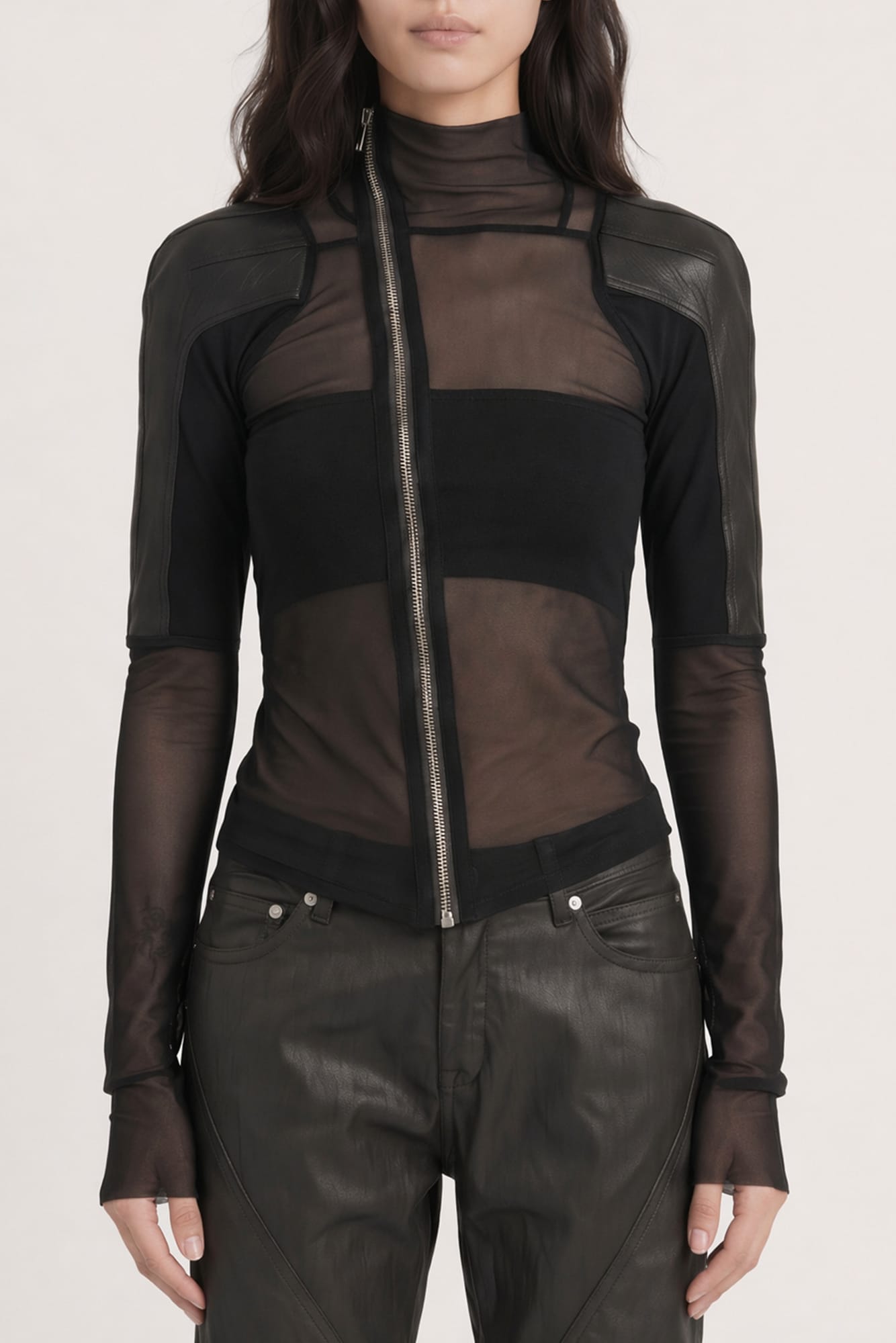 Rick Owens Gary Combo Jacket in Black SS26