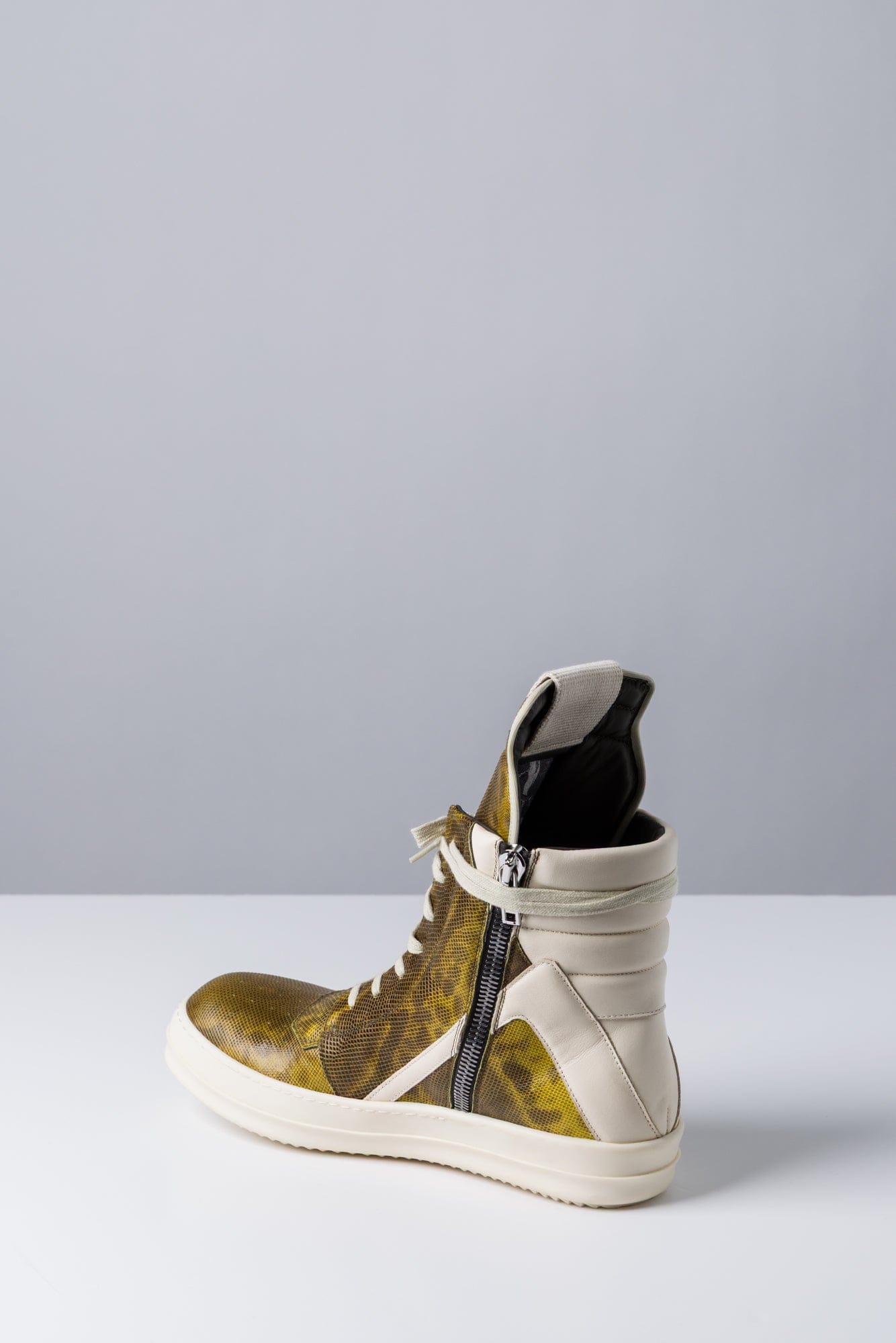 Rick Owens Geobasket in Acid SS25 inner side