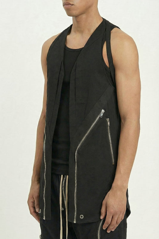 Rick Owens Gilet Temple Vest in Black side