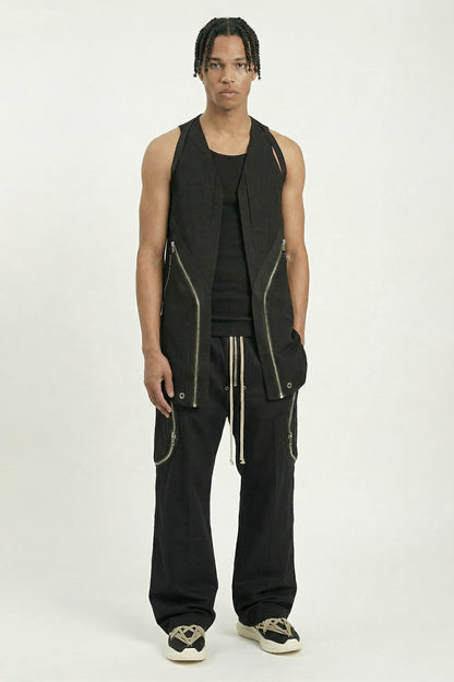 Rick Owens Gilet Temple Vest in Black full look