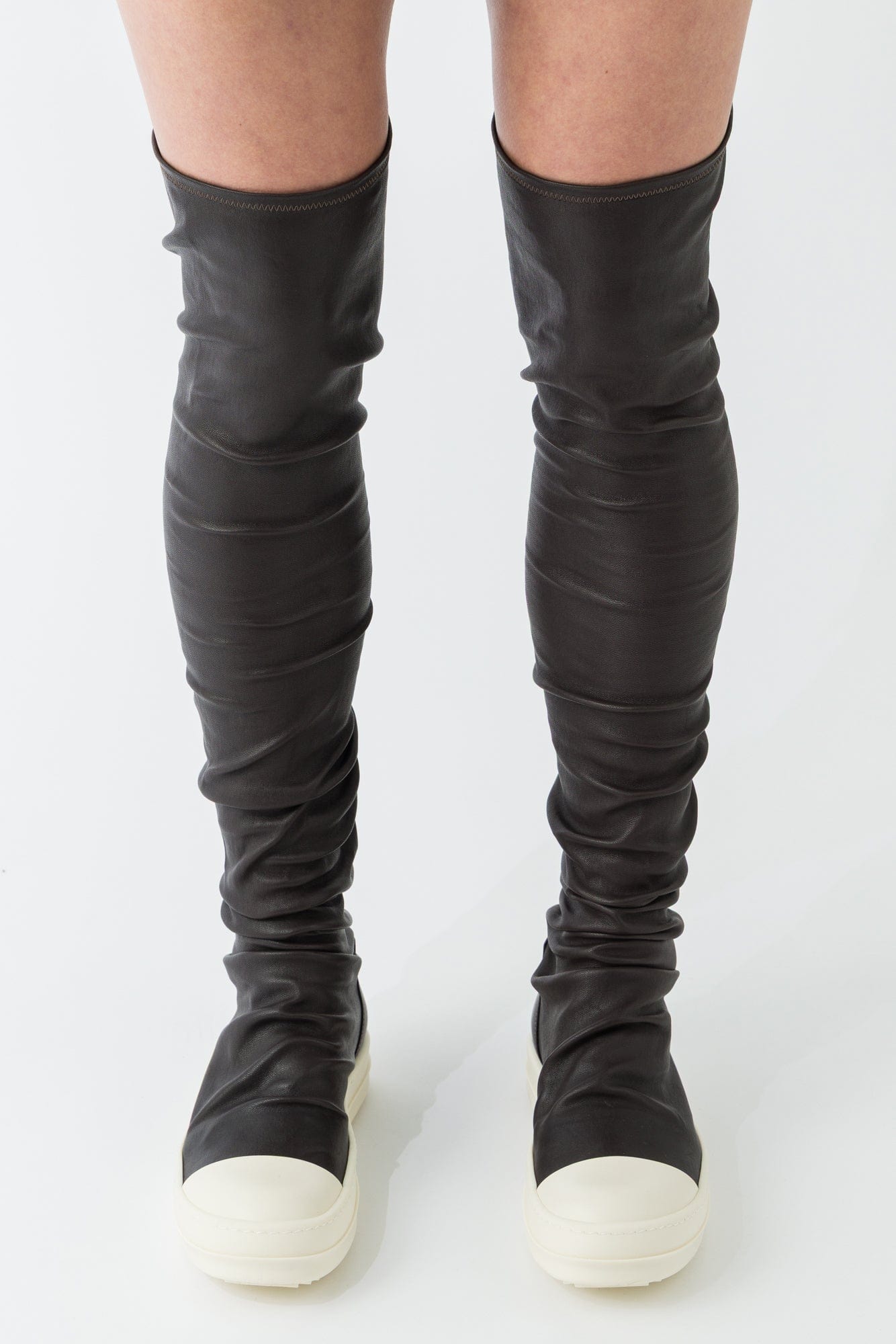 Rick Owens High Stocking Sneaks in Stretch Leather