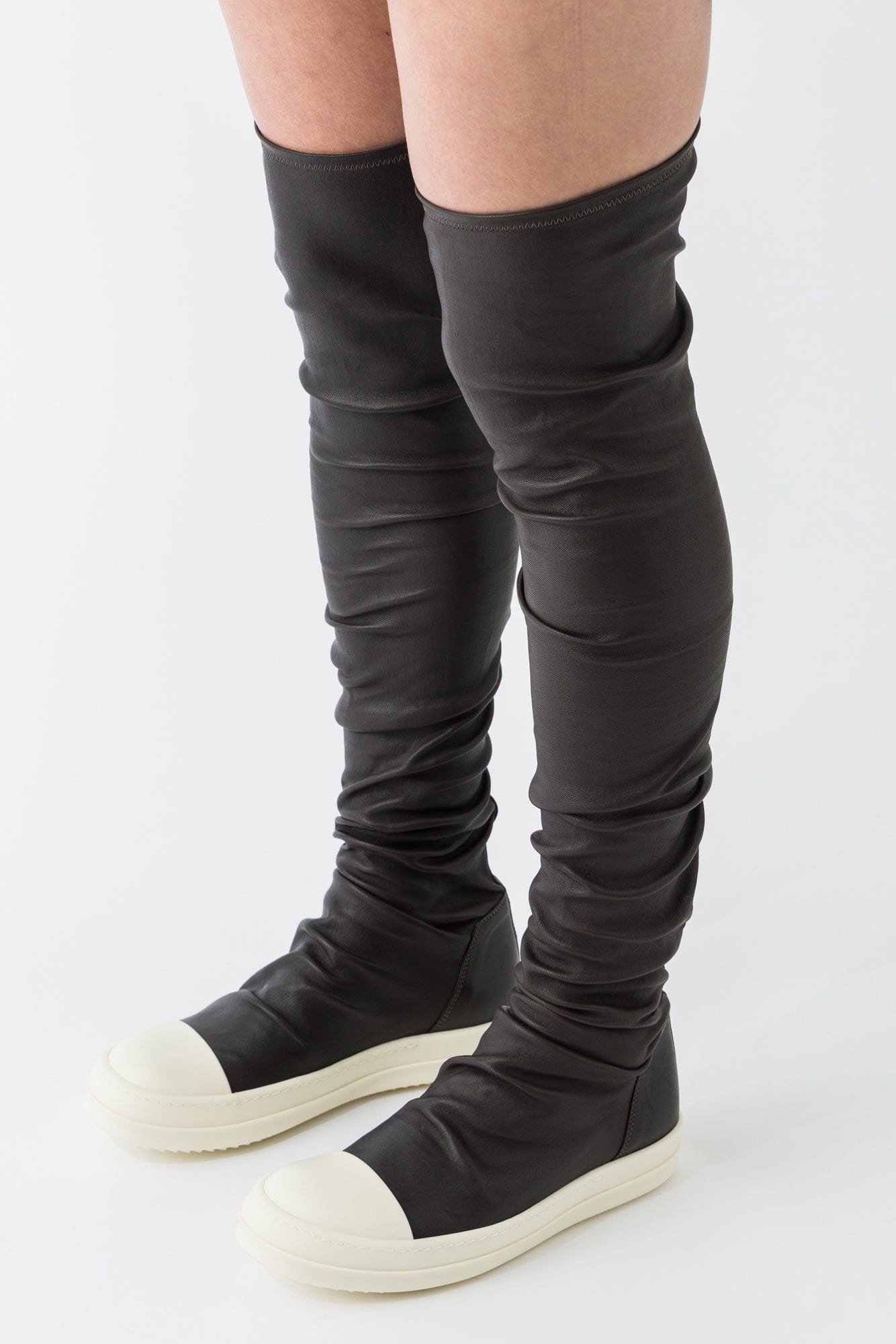 Rick Owens High Stocking Sneaks in Stretch Leather