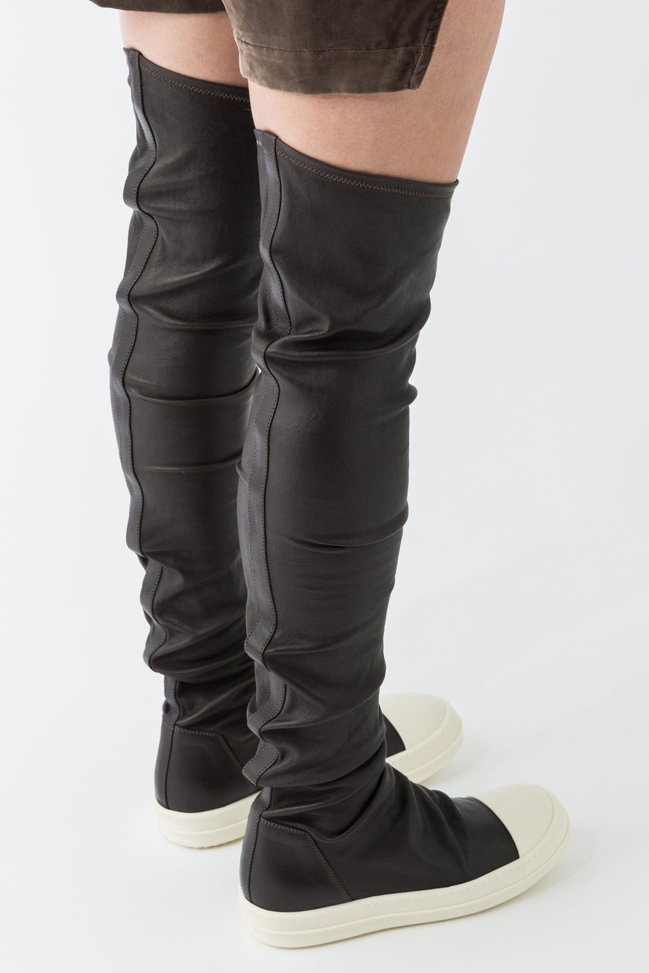 Rick Owens High Stocking Sneaks in Stretch Leather