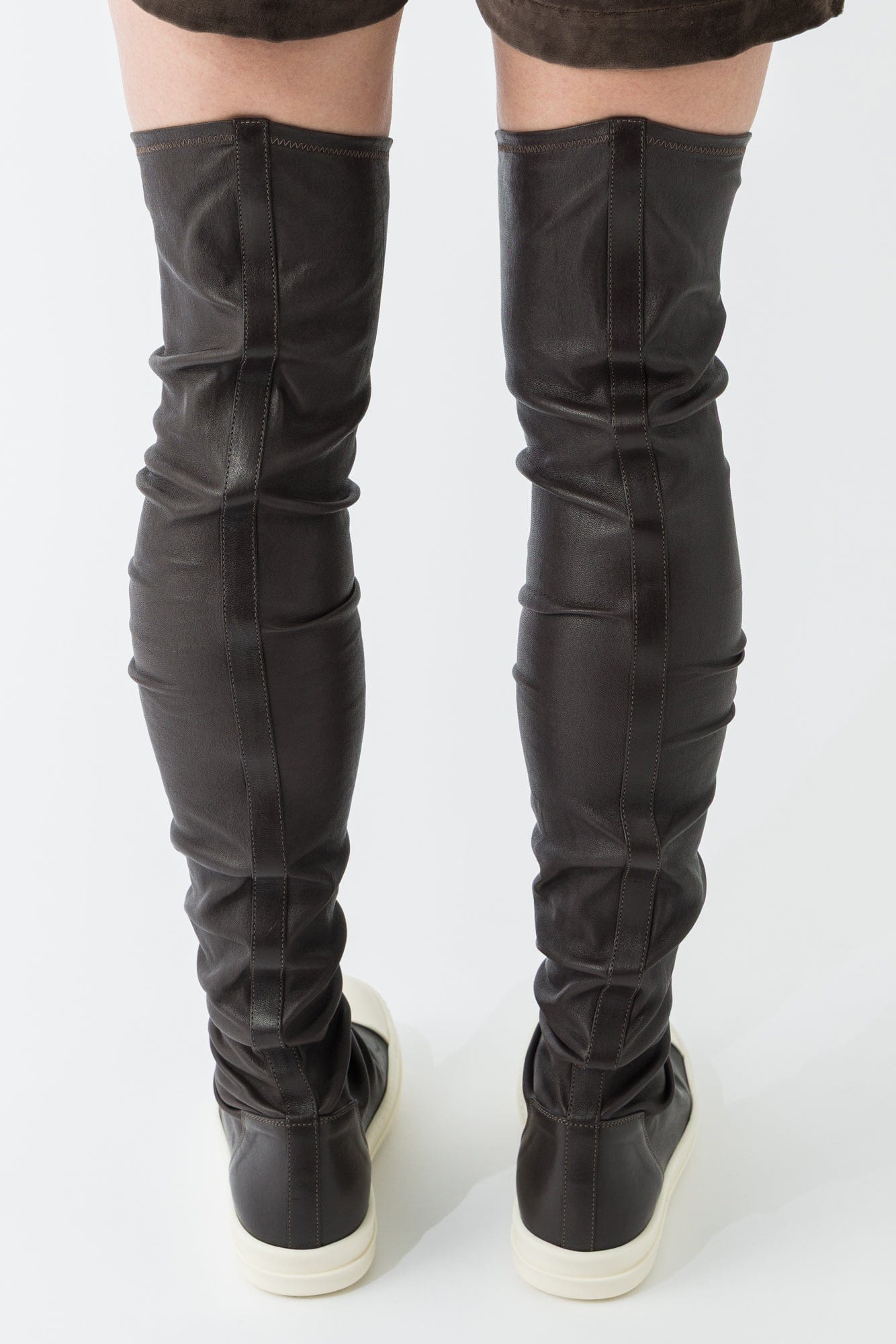 Rick Owens High Stocking Sneaks in Stretch Leather back
