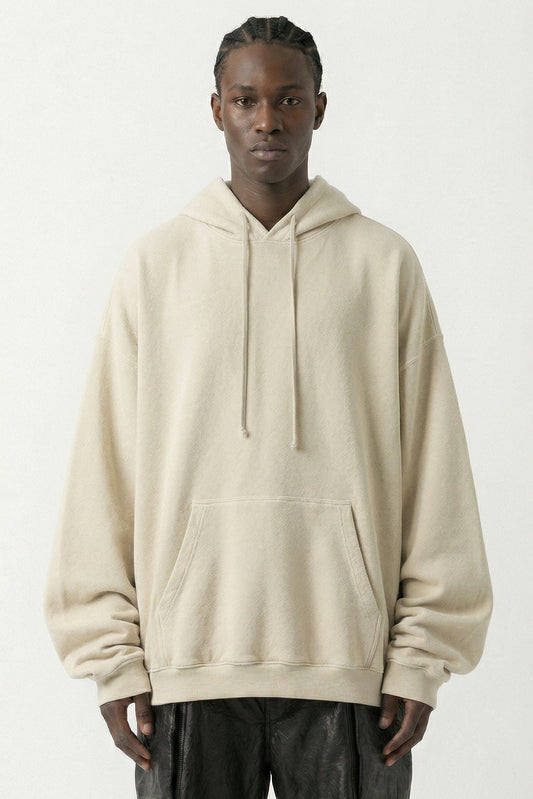 Rick Owens Hun Hoodie in Sand SS26