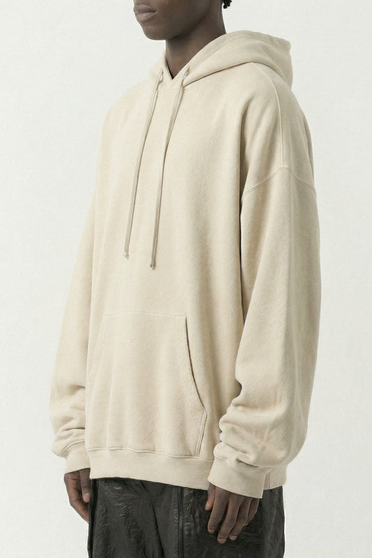 Rick Owens Hun Hoodie in Sand SS26 side