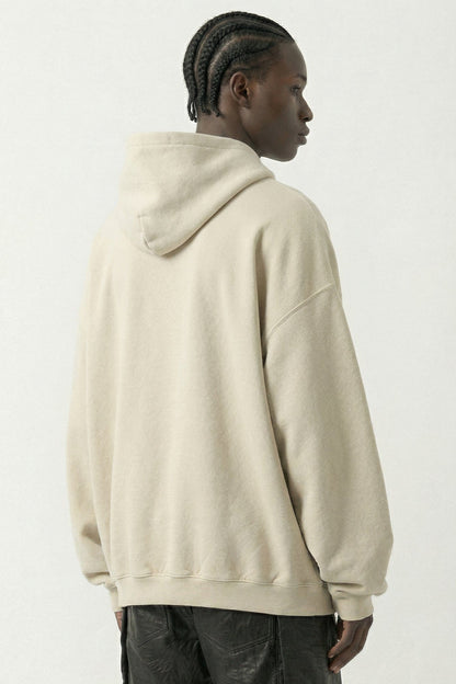 Rick Owens Hun Hoodie in Sand SS26 back