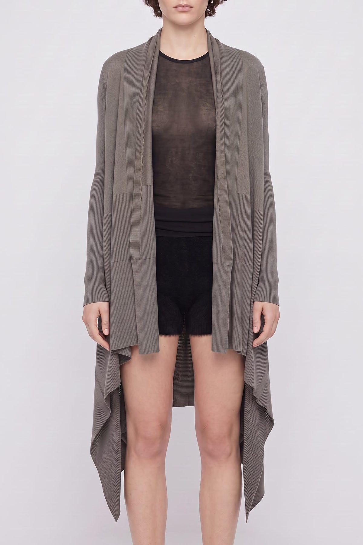 Rick Owens Long Wrap Cardigan in Dust