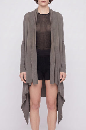 Rick Owens Long Wrap Cardigan in Dust