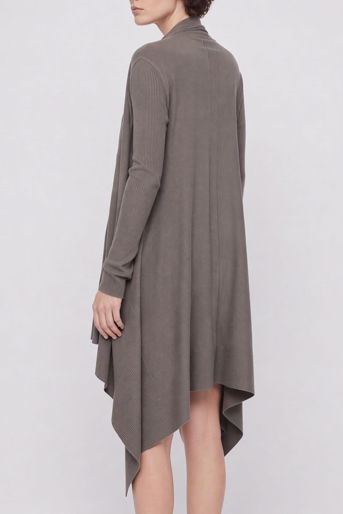 Rick Owens Long Wrap Cardigan in Dust back