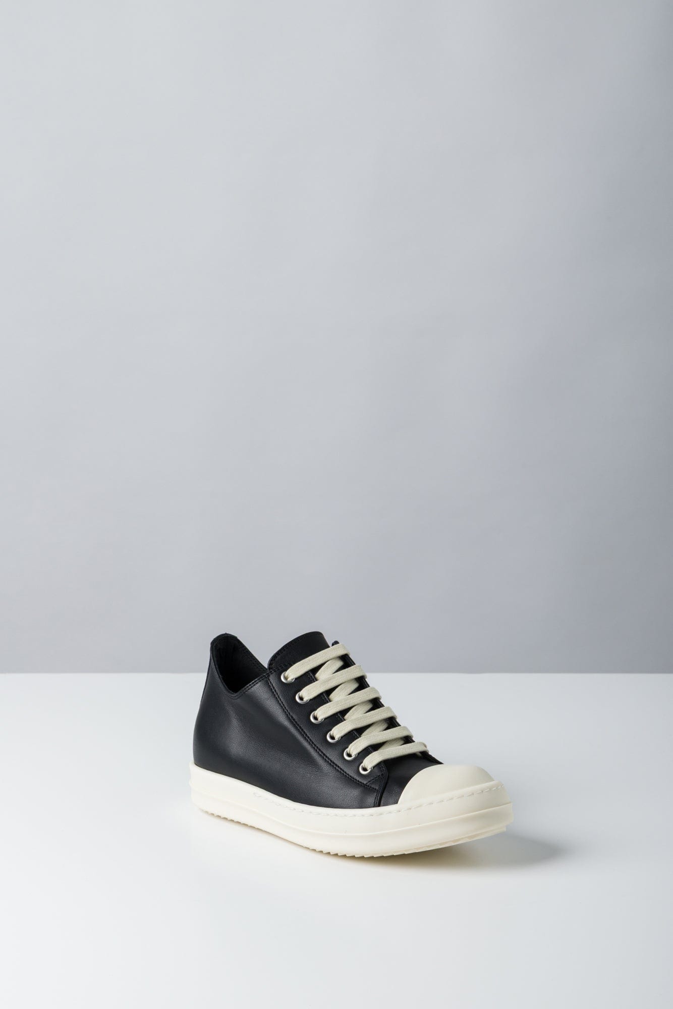 Rick Owens Low Sneaks in Black Calf Leather side