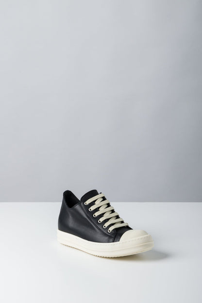 Rick Owens Low Sneaks in Black Calf Leather side