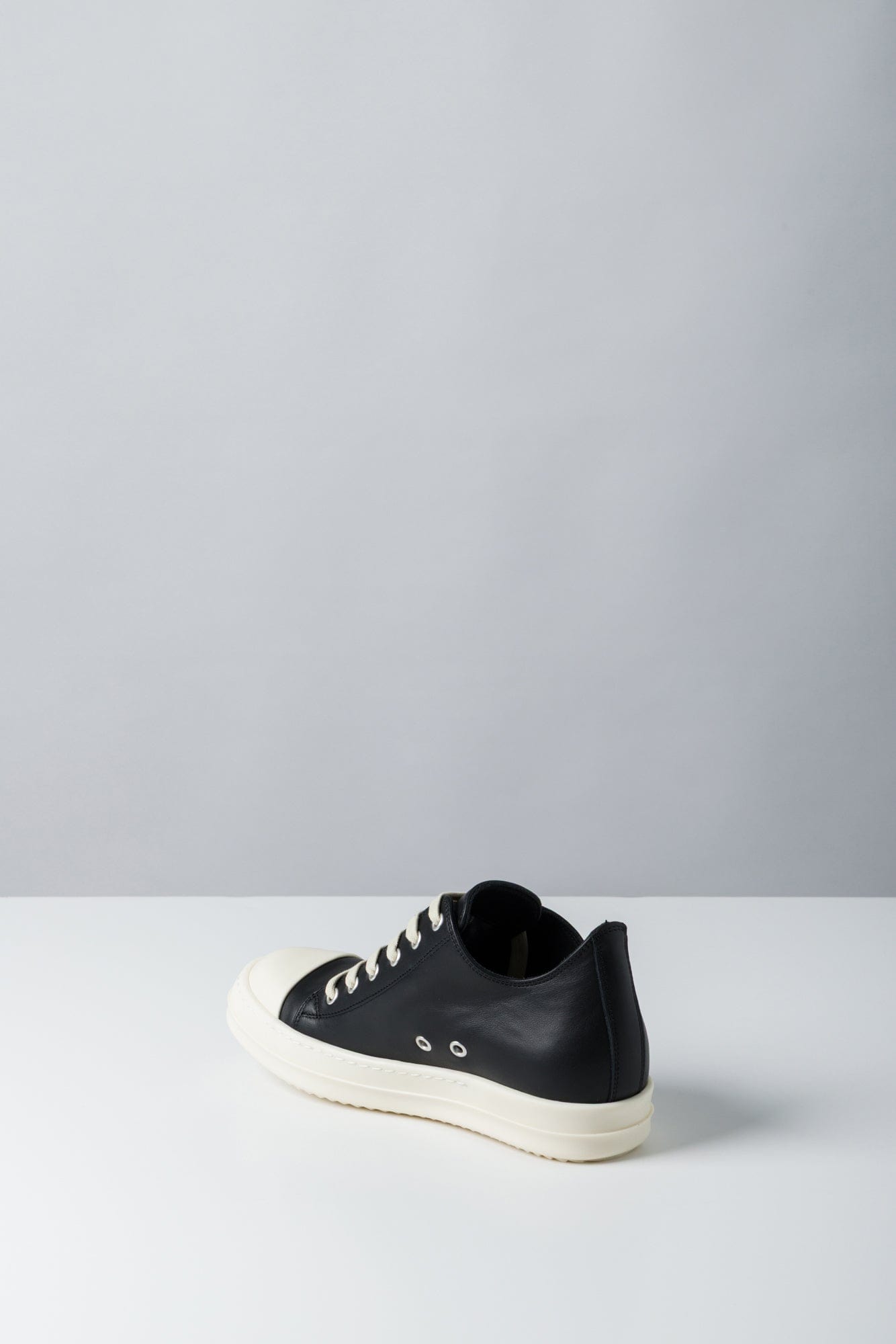 Rick Owens Low Sneaks in Black Calf Leather