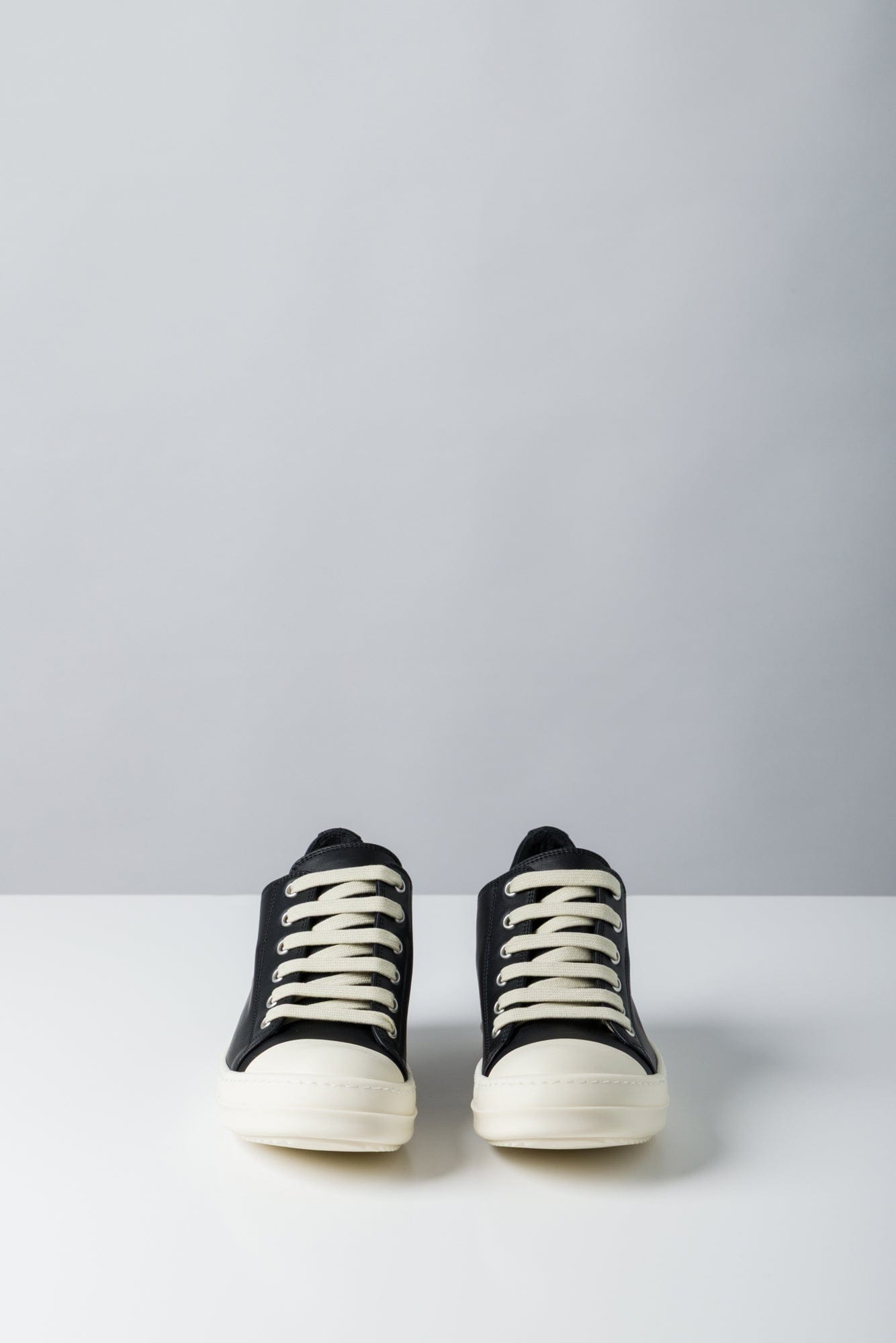 Rick Owens Low Sneaks in Black Calf Leather