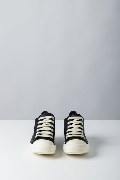 Rick Owens Low Sneaks in Black Calf Leather front