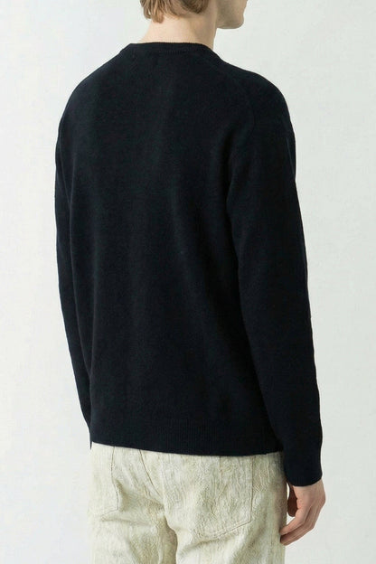 Rick Owens Maglia Round Neck Sweater in Black/Butter SS26 back