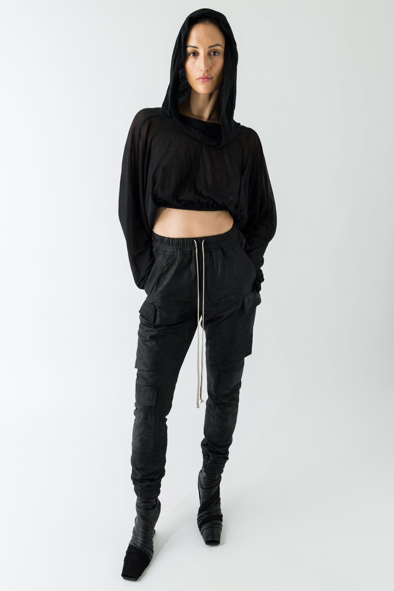 Rick Owens Mastodon Megacargo in Blistered Leather full look