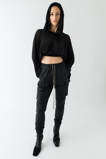 Rick Owens Mastodon Megacargo in Blistered Leather full look