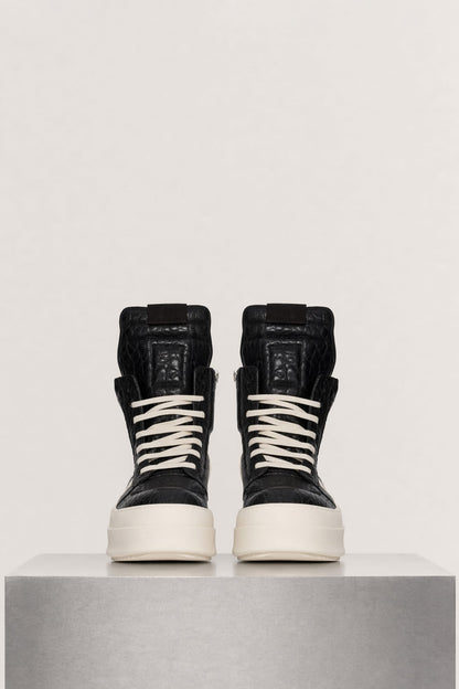 Rick Owens Mega Bumper Geobasket in Black/Milk front