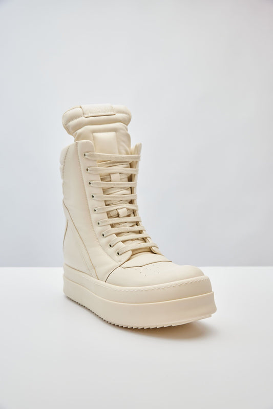 Rick Owens Mega Geobasket in Milk angled front