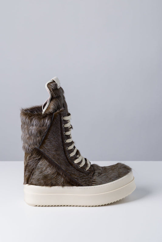 Rick Owens MegaGeobaskets in Indigo Calf Hair