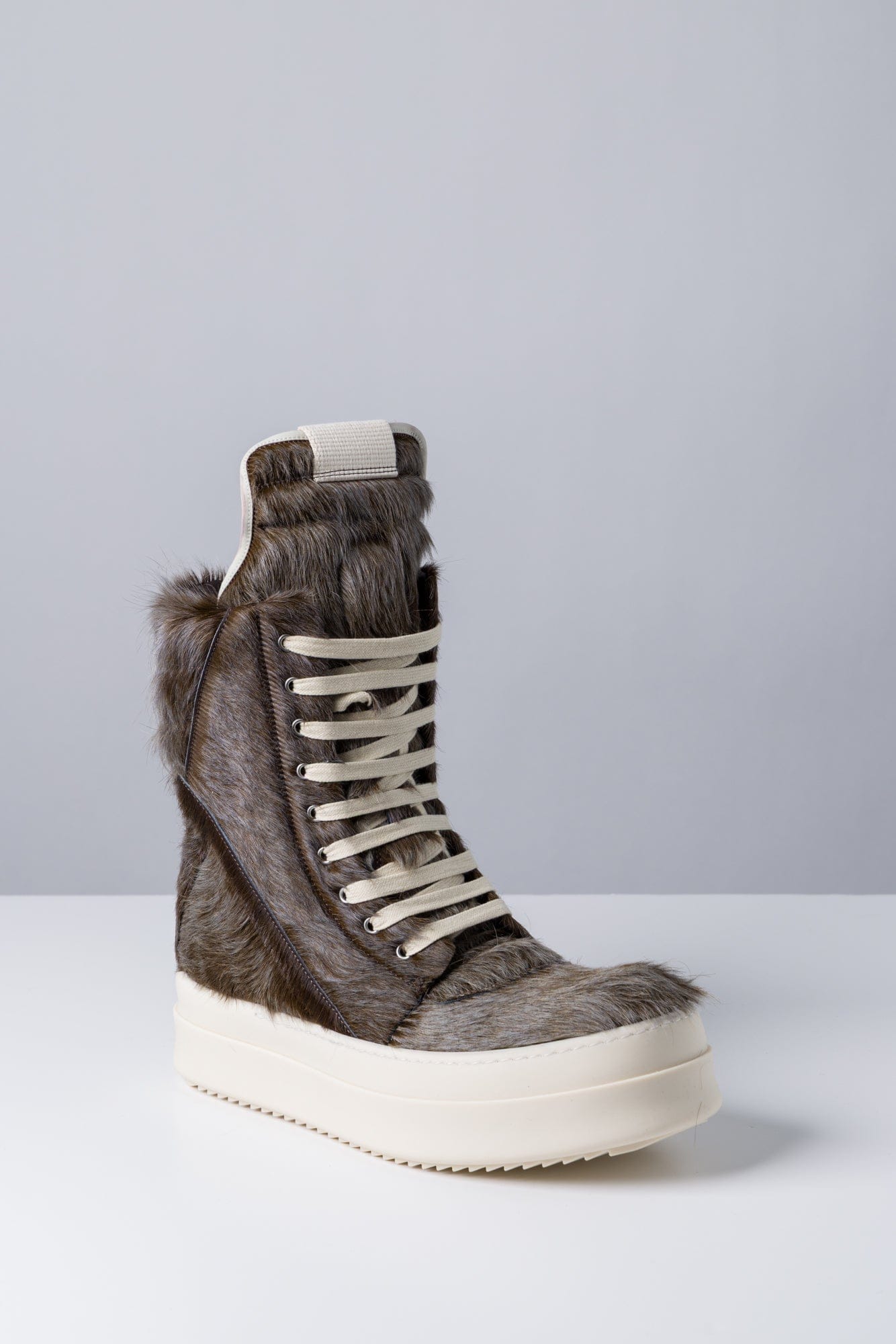 Rick Owens MegaGeobaskets in Indigo Calf Hair