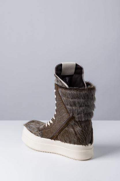 Rick Owens MegaGeobaskets in Indigo Calf Hair inner side