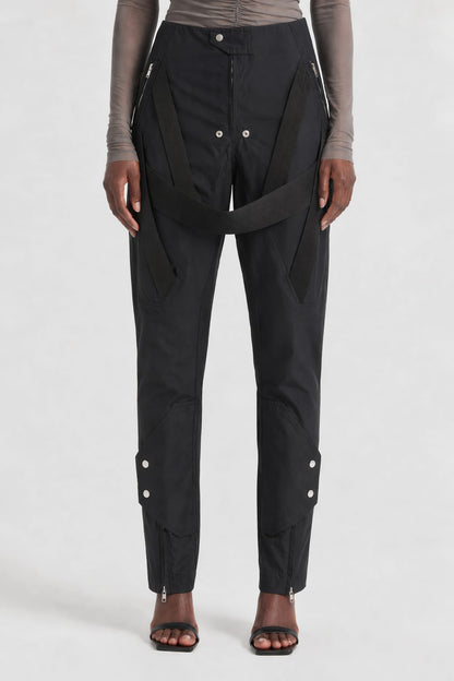 Rick Owens W Megastrapped Motopants in Black