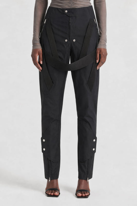 Rick Owens W Megastrapped Motopants in Black