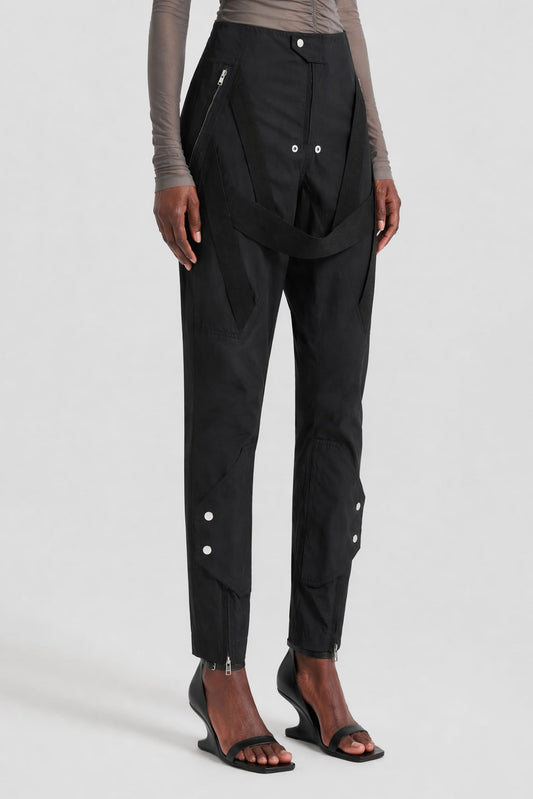 Rick Owens W Megastrapped Motopants in Black side