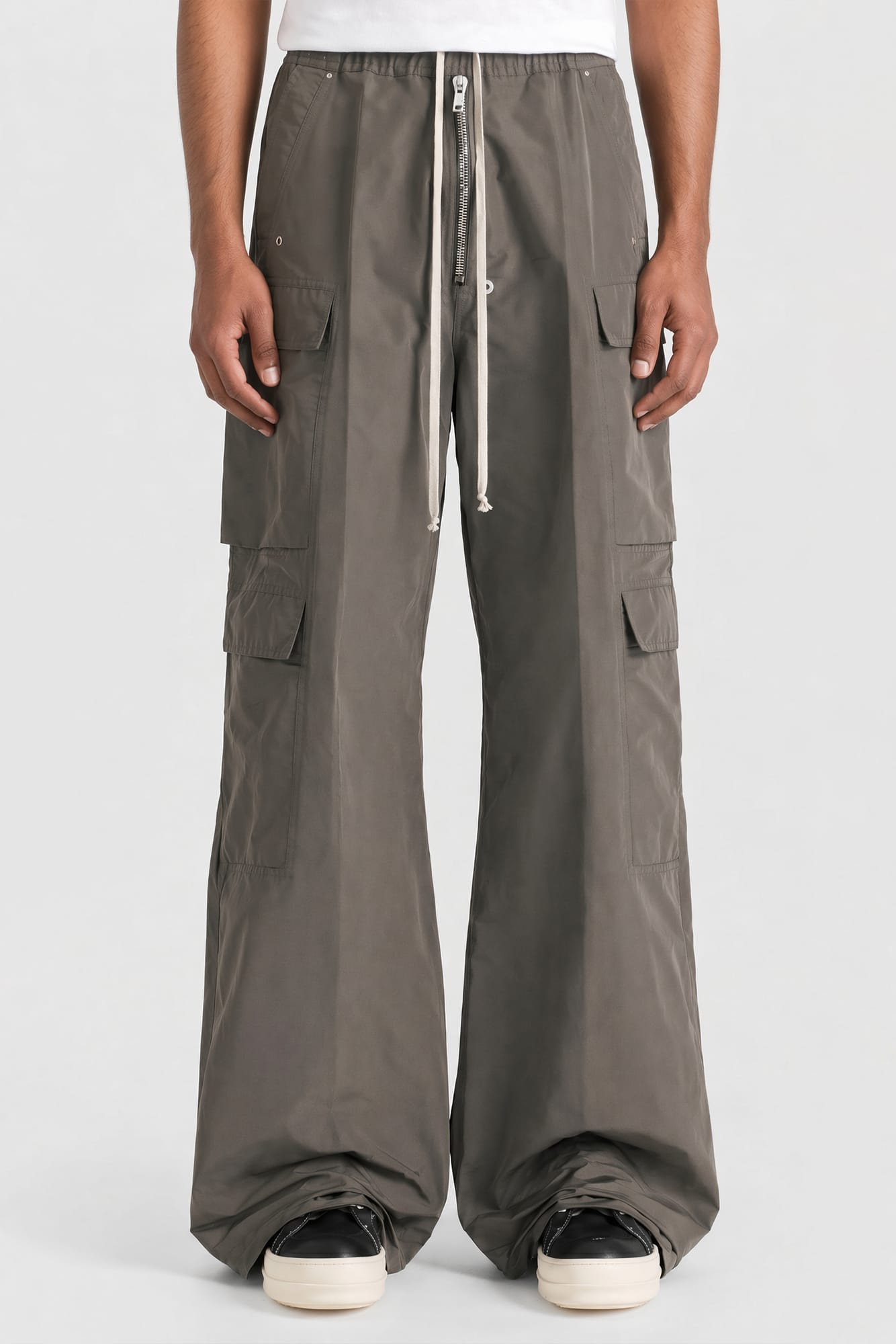 Rick Owens Mens Cotton Cargobelas in Dust
