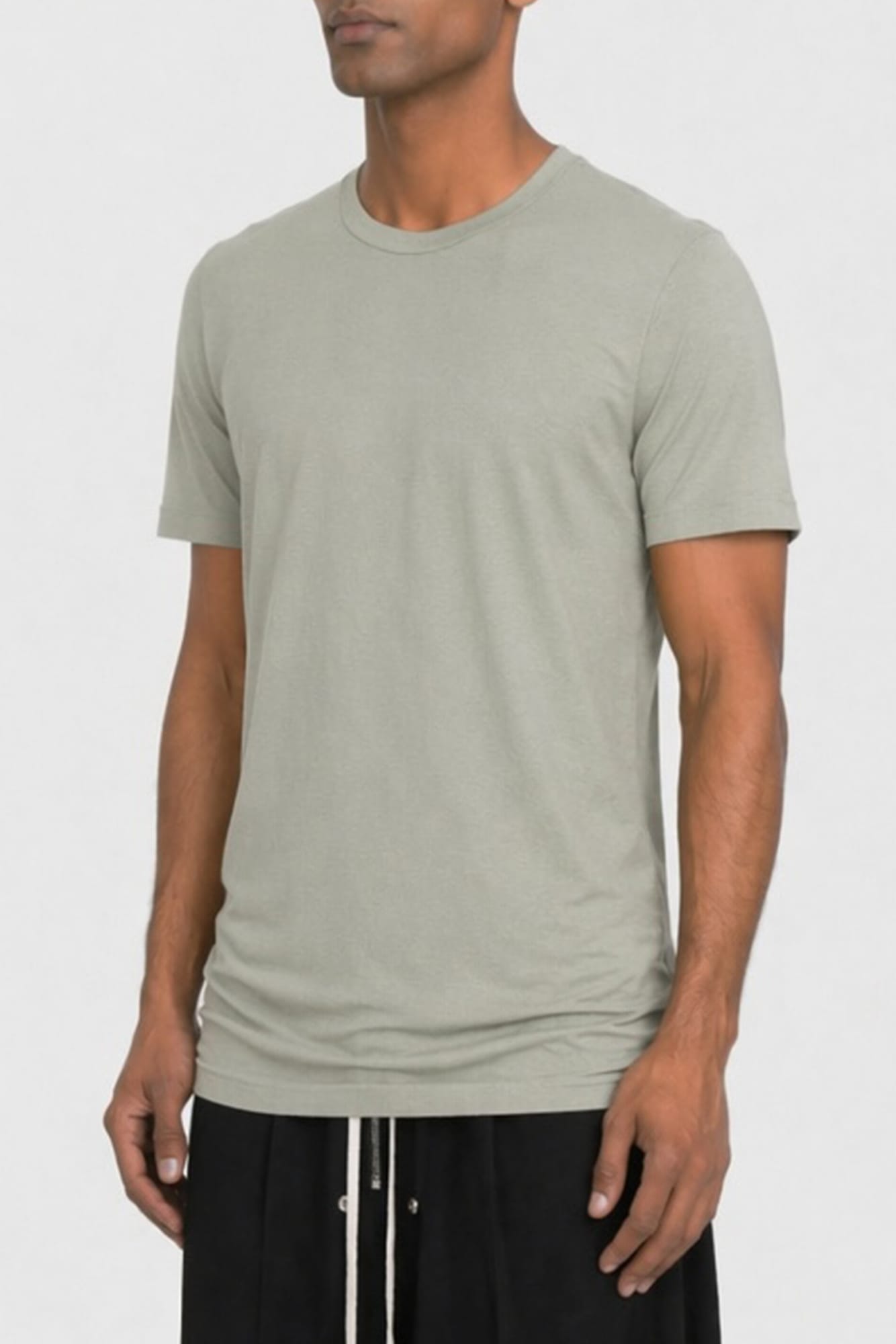 Rick Owens Mens Double Short Sleeve T in Dark Pearl