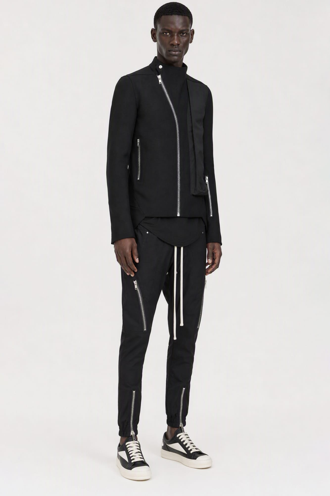 Rick Owens Mens Release Jacket in Black full look