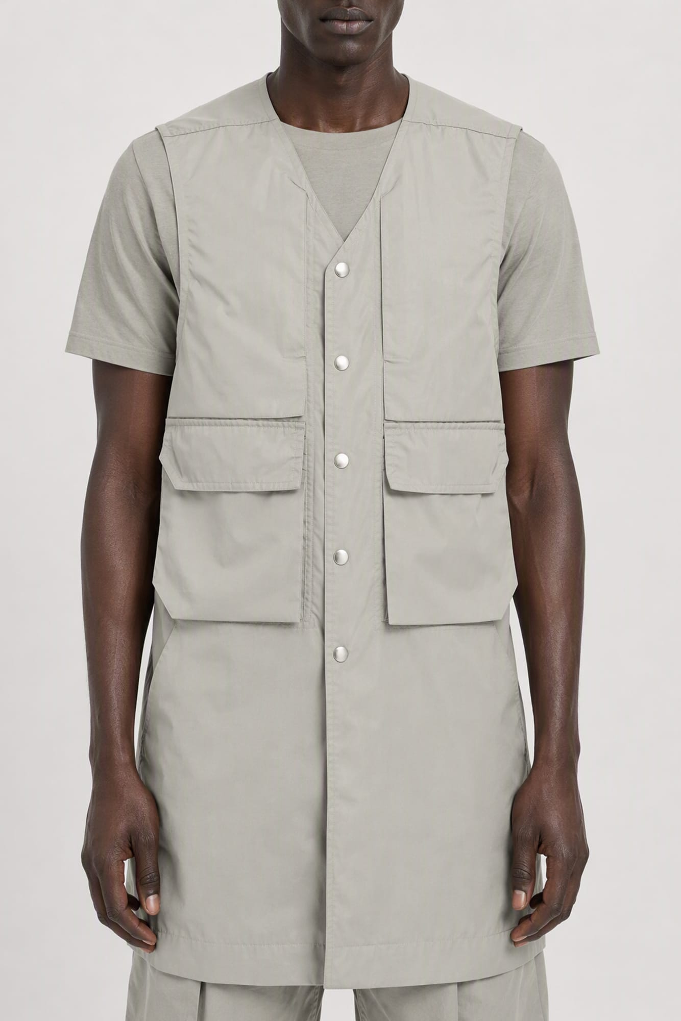 Rick Owens Mens Simplified Blixa Vest in Dark Pearl