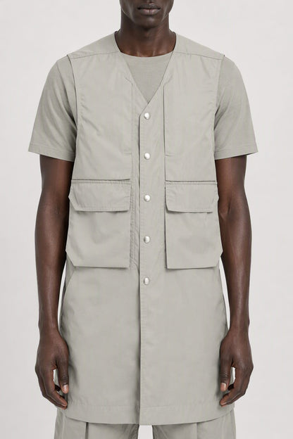 Rick Owens Mens Simplified Blixa Vest in Dark Pearl